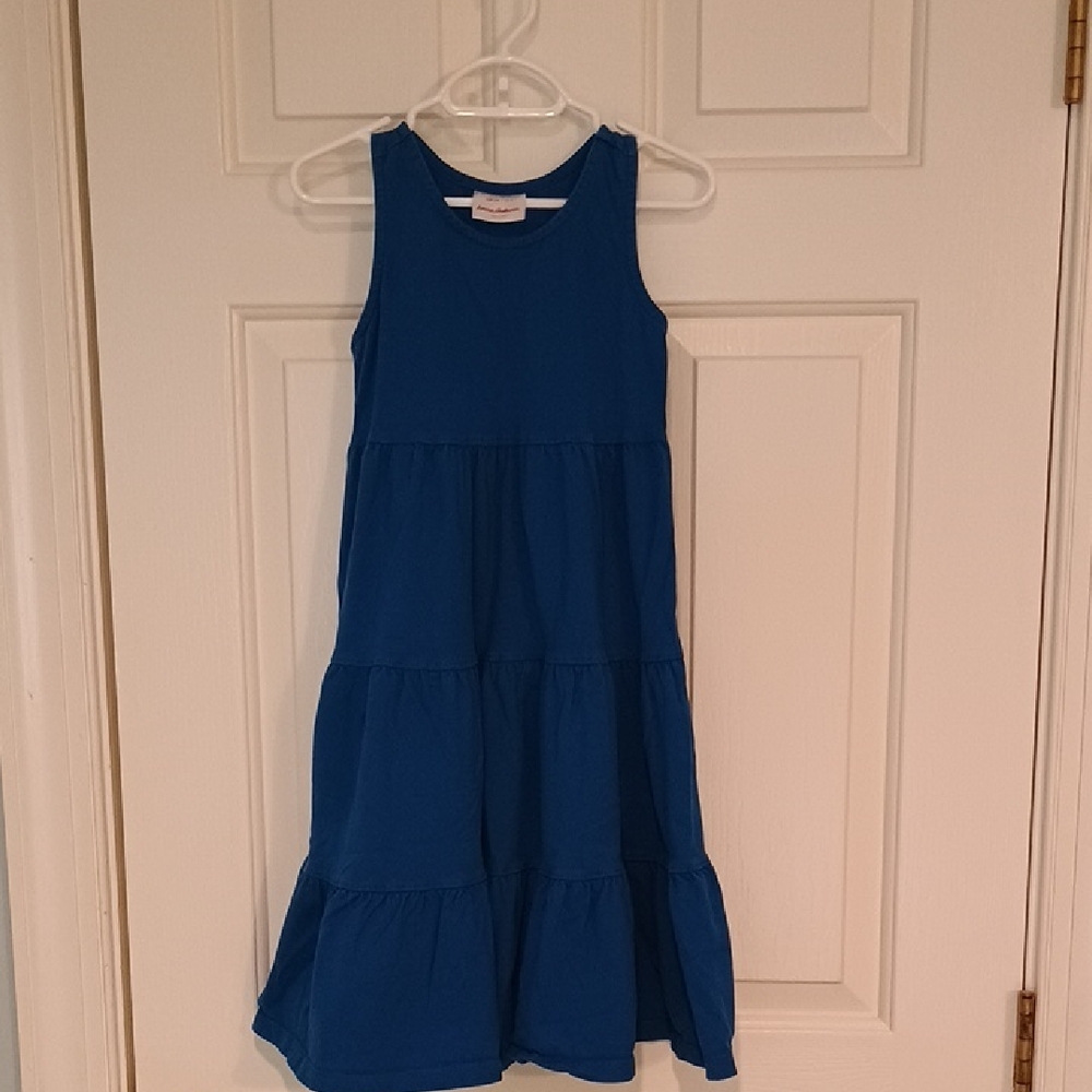 Hanna Andersson Girls' Sleeveless Tiered Dress in Royal Blue
